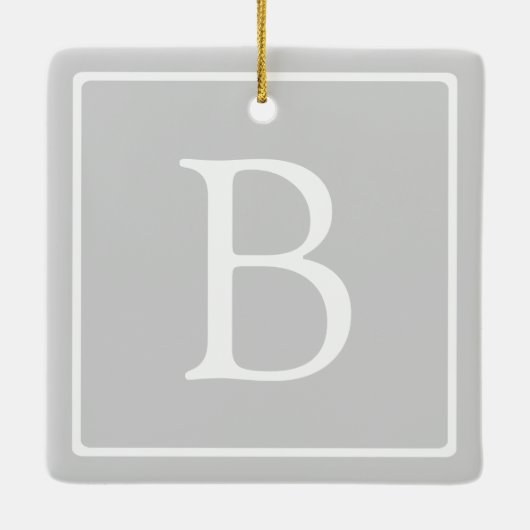 Ornement En Céramique Simple Light Grey monogram (Dos)