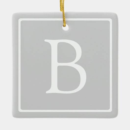 Ornement En Céramique Simple Light Grey monogram (Devant)