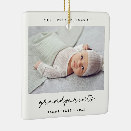 Ornement En Céramique Simple moderne Premier Noël en grands-parents (Droite)