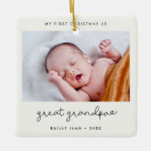 Ornement En Céramique Simple mon premier Noël grand-père photo (Devant)