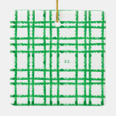 Ornement En Céramique simple retro cadre vert photo carré noël (Dos)