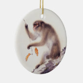 Ornement En Céramique Singe dans un arbre persimmon (Droite)