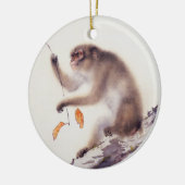 Ornement En Céramique Singe dans un arbre persimmon (Gauche)
