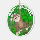 Ornement En Céramique Singe de Joyeux Noël (Gauche)