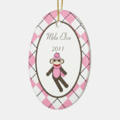 Ornement En Céramique Singe fait sur commande personnalisé de chaussette (Gauche)