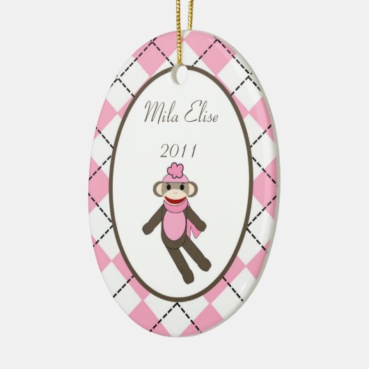 Ornement En Céramique Singe fait sur commande personnalisé de chaussette (Gauche)