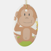 Ornement En Céramique Singe mangeant la banane (Droite)