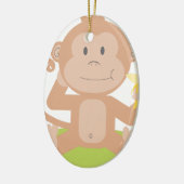 Ornement En Céramique Singe mangeant la banane (Gauche)