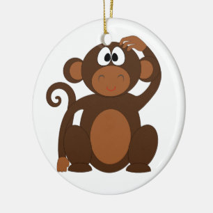 Ornement En Céramique Singe mignon