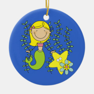 Ornement En Céramique Sirène blonde