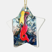 Ornement En Céramique sirène blonde en rouge (Gauche)
