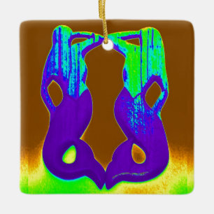 Ornement En Céramique sirènes de guet pourpre