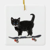Ornement En Céramique Skateboard Cat (Devant)