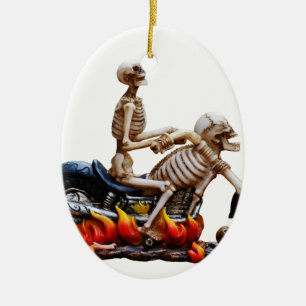 Ornement En Céramique Skeleton Rider