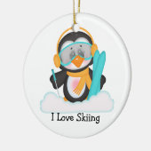 Ornement En Céramique Ski de pingouin (Gauche)