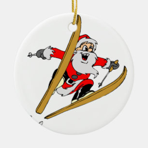 Ornement En Céramique Ski le père noël
