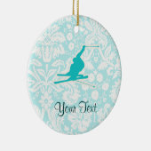 Ornement En Céramique Ski turquoise de neige (Droite)
