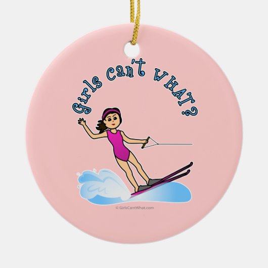 Ornement En Céramique Skieuse d'eau douce (Devant)