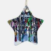 Ornement En Céramique Skis and Poles (Droite)