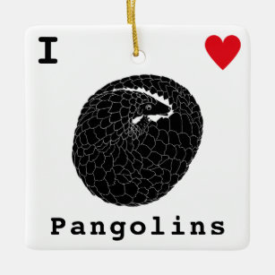 Ornement En Céramique slogan Pangolin noir et blanc