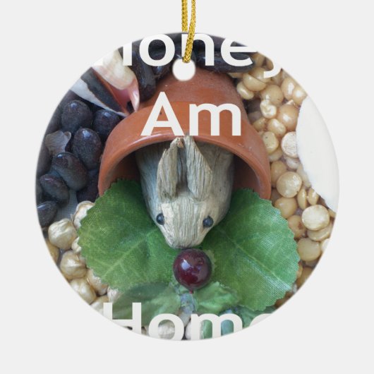 Ornement En Céramique Snacking de lapin mignon (Devant)