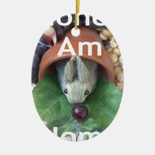 Ornement En Céramique Snacking de lapin mignon (Devant)