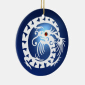 Ornement En Céramique SNAKE DRAGON Black and White Blue Sapphire (Droite)
