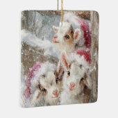 Ornement En Céramique Snow Babies Christmas Goats 10 - YOUR PHOTO (Droite)
