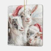 Ornement En Céramique Snow Babies Christmas Goats 2 - YOUR PHOTO (Gauche)