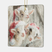 Ornement En Céramique Snow Babies Christmas Goats 9 - YOUR PHOTO (Gauche)