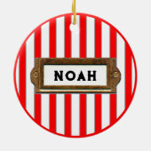 Ornement En Céramique Snowboard Père Noël (Dos)