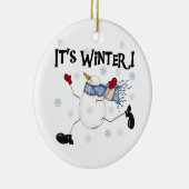 Ornement En Céramique Snowman c'est l'ornement d'hiver (Droite)