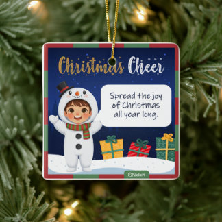 Ornement En Céramique Snowman Christmas Ornament