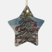 Ornement en céramique Snowman & Christmas Tree (Droite)