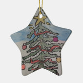 Ornement en céramique Snowman & Christmas Tree (Gauche)