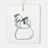 Ornement En Céramique Snowman square ceramic ornament (Gauche)