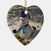 Ornement En Céramique Snowman withBlue Hat and Scarf (Droite)