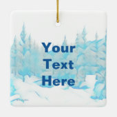 Ornement En Céramique Snowy Blue Trees - Feliz Navidad (Dos)