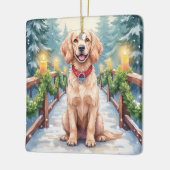 Ornement En Céramique Snowy Bridge Boykin Spaniel Christmas Art (Gauche)