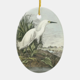 Ornement En Céramique Snowy Egret by Audubon