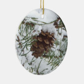 Ornement En Céramique Snowy Pine Cone I (Droite)