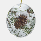 Ornement En Céramique Snowy Pine Cone I (Gauche)