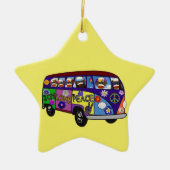 Ornement En Céramique Sock Monkey Peace Bus Ornament (Devant)