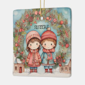 Ornement En Céramique Soeurs mignonnes (Gauche)