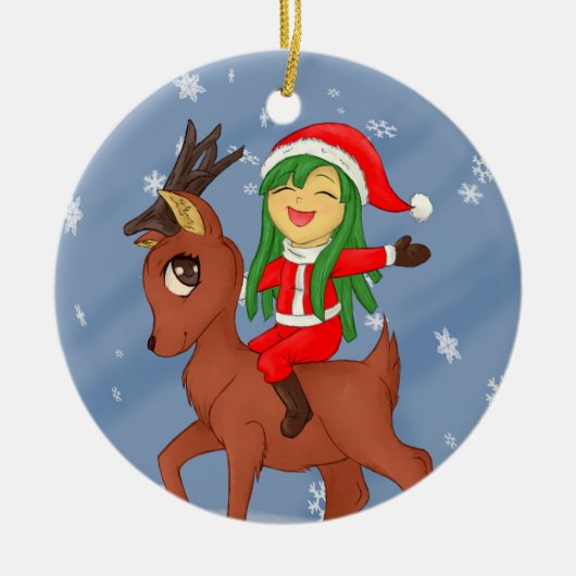 Ornement En Céramique Soin de Noël (Devant)