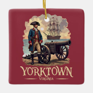 Ornement En Céramique Soldat colonial Vintage de Yorktown Virginia