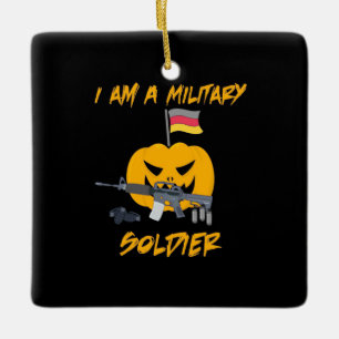 Ornement En Céramique Soldat Militaire Halloween
