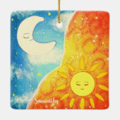 Ornement En Céramique Soleil Calme Et Lune (Dos)