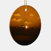 Ornement En Céramique Soleil Derrière les nuages I Orange Sunset Photo (Droite)