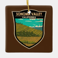 Sonoma Valley California Travel Art Vintage